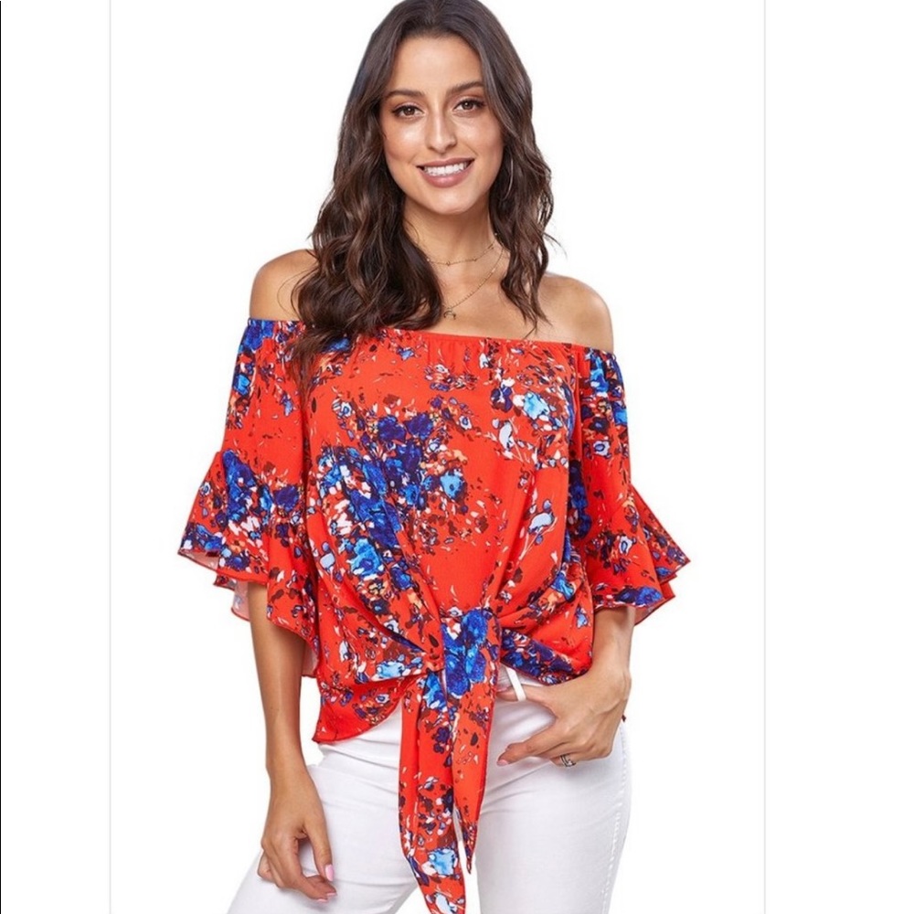 Floral Bell Sleeve Shirt